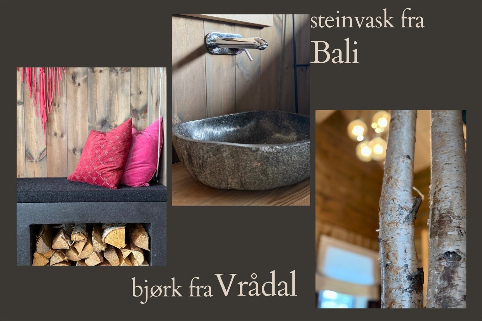 Steinvask fra Bali bjørk fra Vrådal