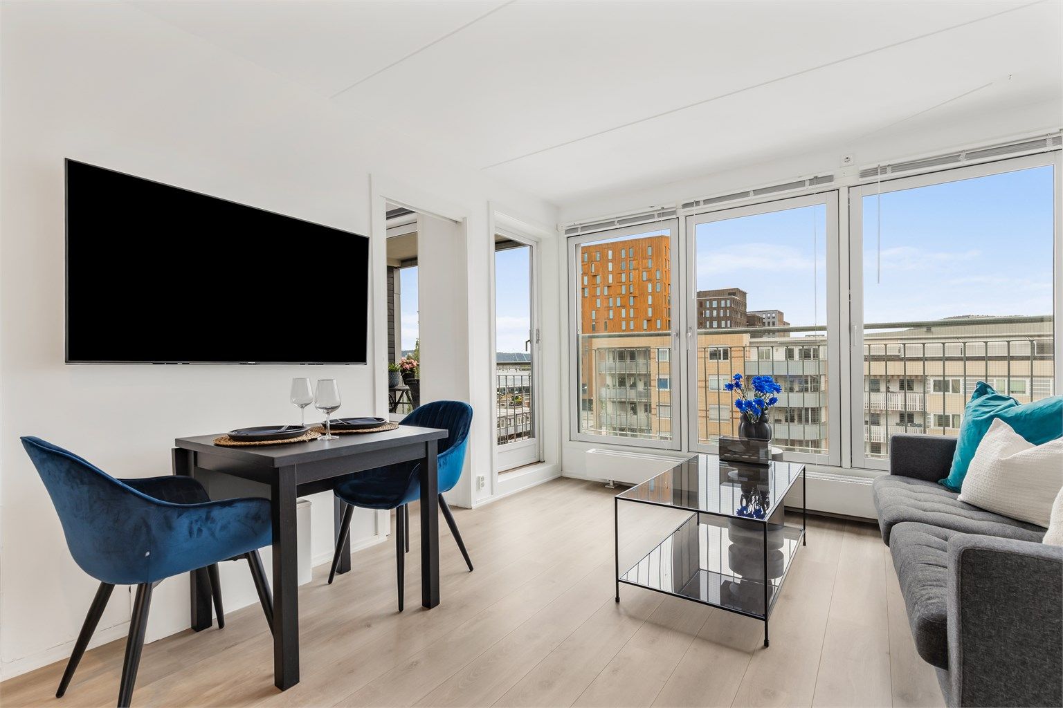 Arealeffektiv og praktisk planløsning i leiligheten