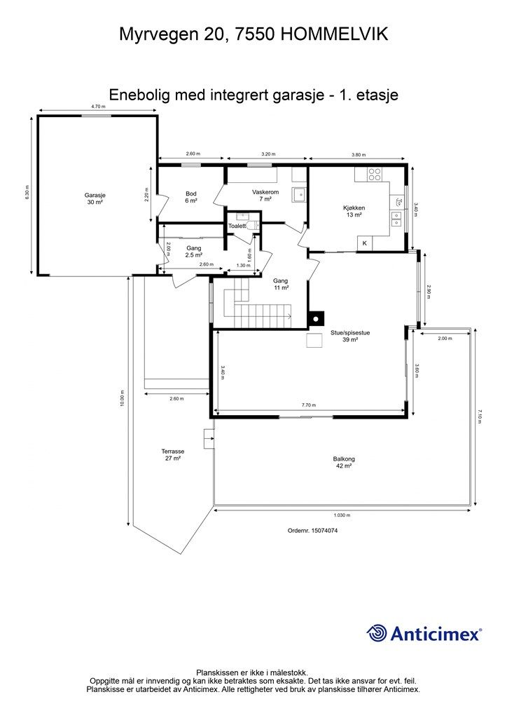 Planskisse 1. etasje. 