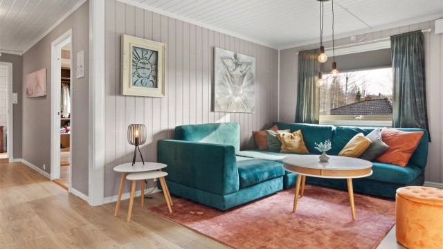 God plass til sofagruppe i tilknytning til tv