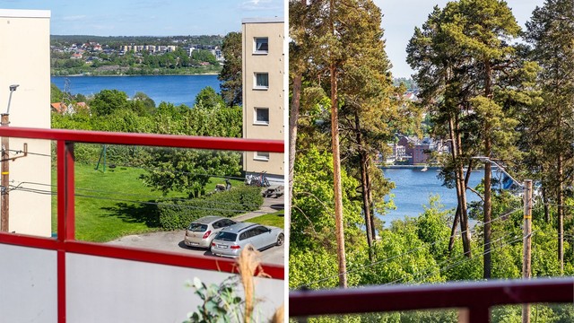 Siktlinjer til Mossesundet sees også fra soverommet på stue-siden.