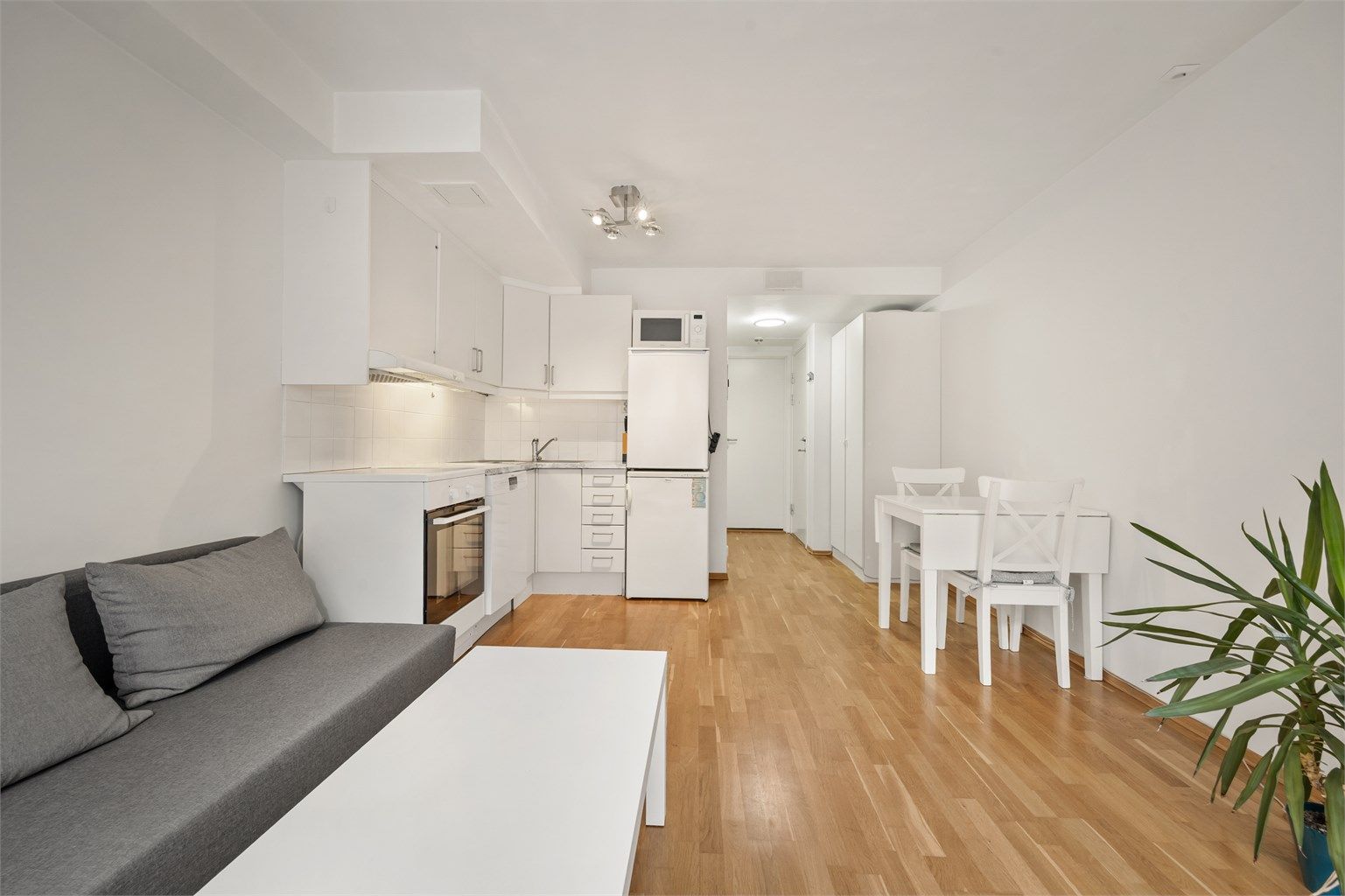 Gulv belagt med parkett