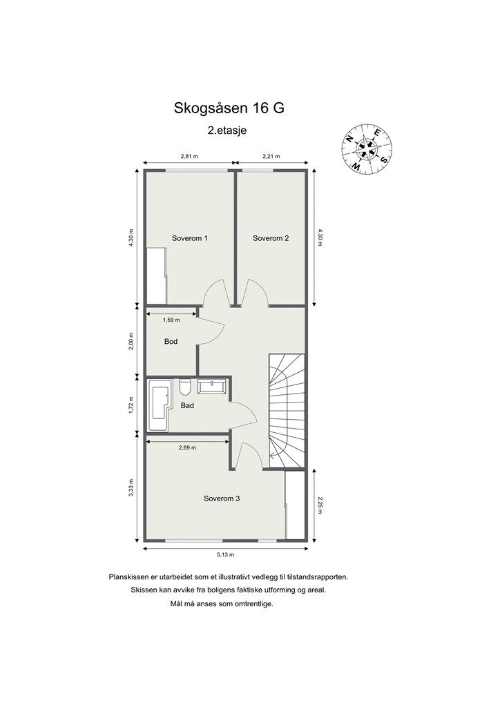 Vi starter med plantegning i 2.etasje slik at du får orientert deg i etasjen!