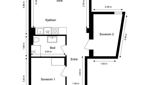 Leiligheten disponerer også kjellerbod på ca. 2 kvm.