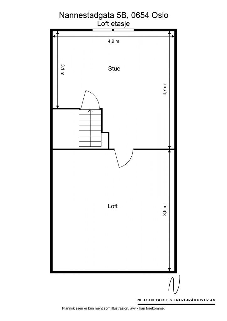 Plantegning - tredje etasje. 