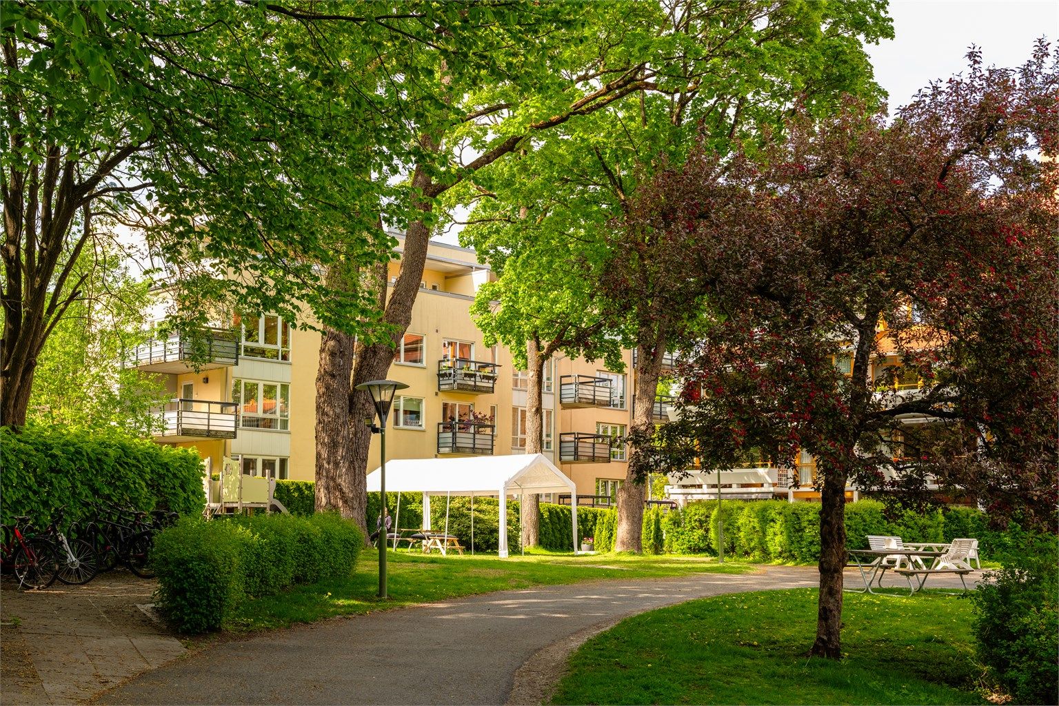 Idyllisk bakgård.