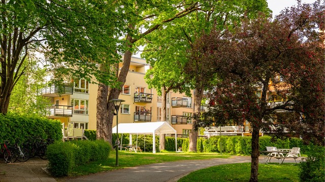 Idyllisk bakgård.