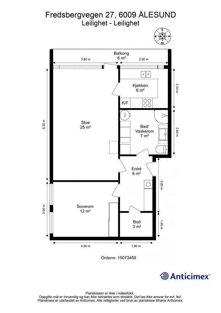Målsatt plantegning 