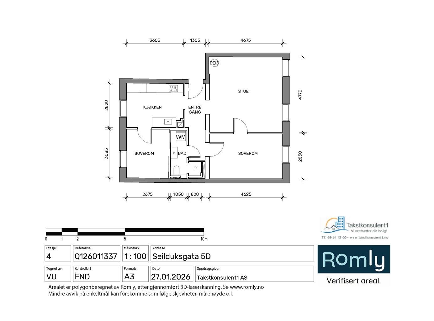 Leiligheten har en arealeffektiv planløsning med to soverom. To boder i kjelleren medfølger.