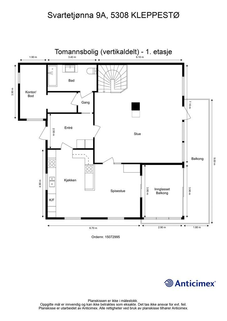 Plantegning 1. etasje.