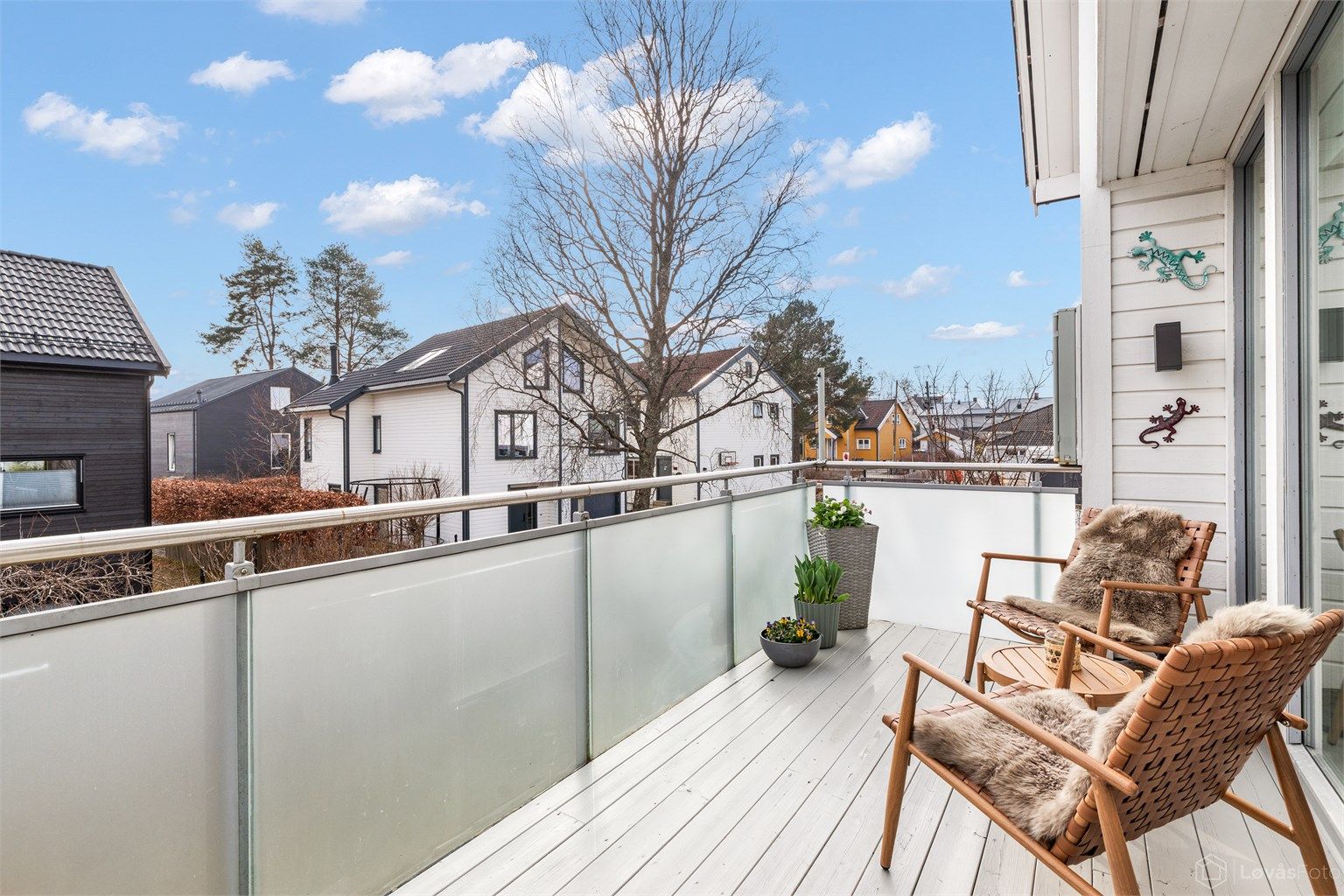 Her kan man nyte utsikten over nabolaget.