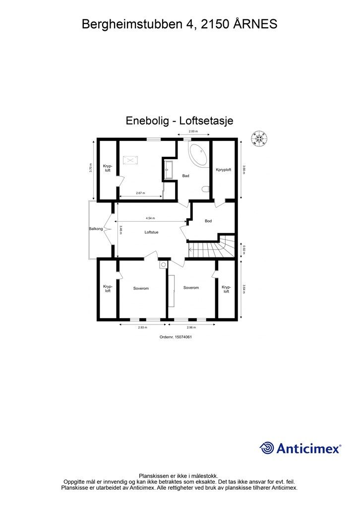 Plantegning Loftsetasje.