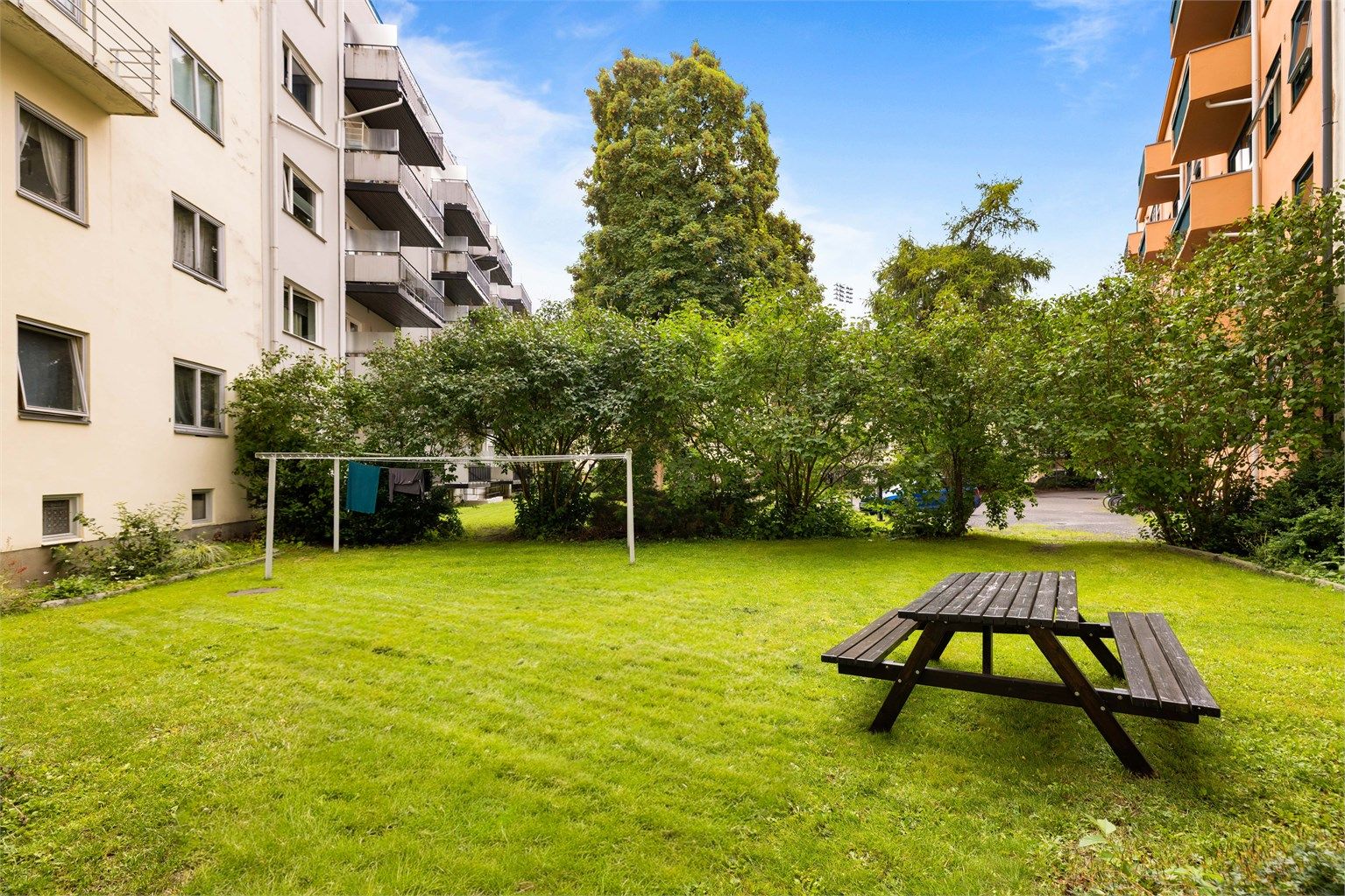Frodig felles bakgård i aksjelaget.