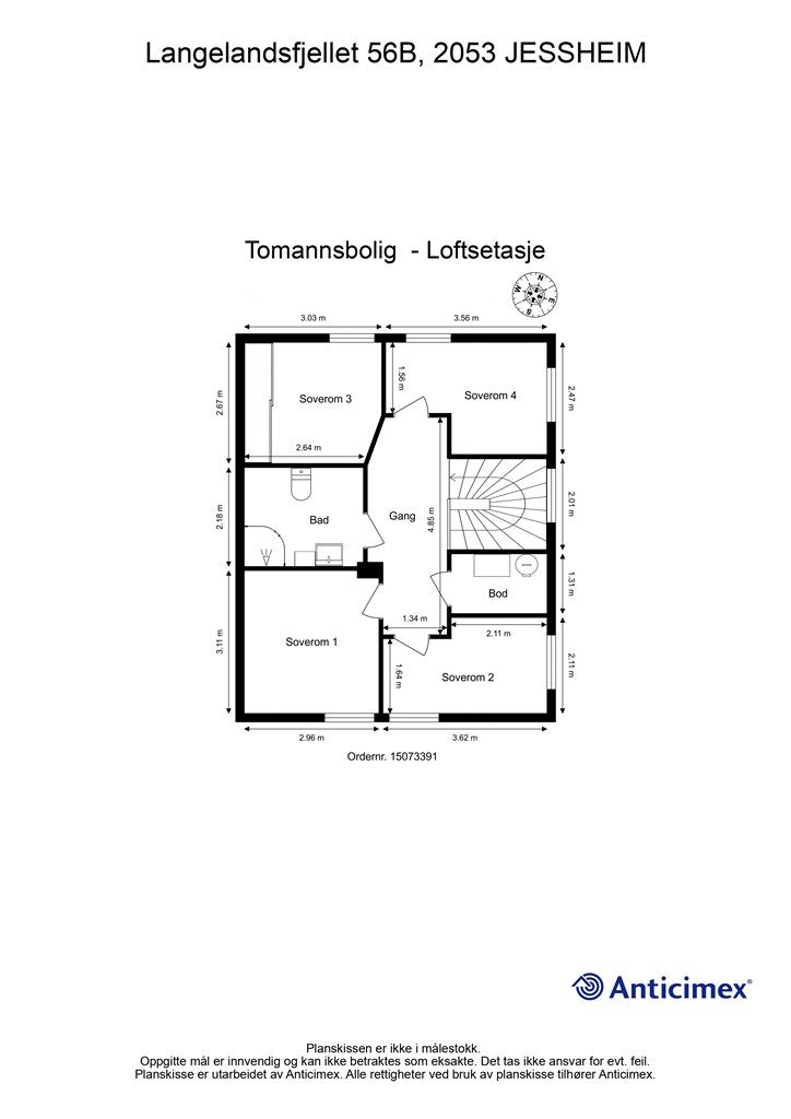 Plantegning Loftsetasje