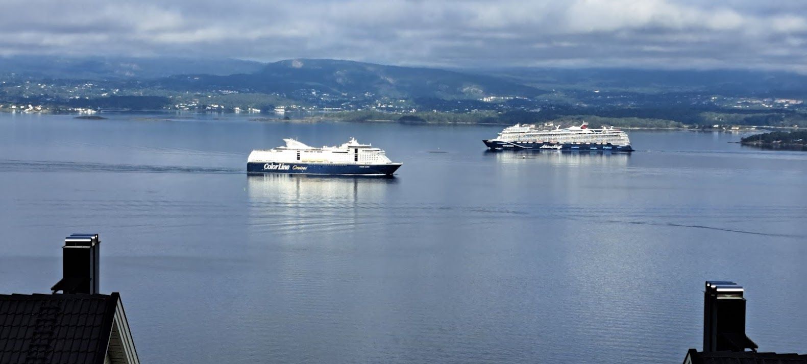 Panoramautsikt over innseilingen til Oslofjorden.