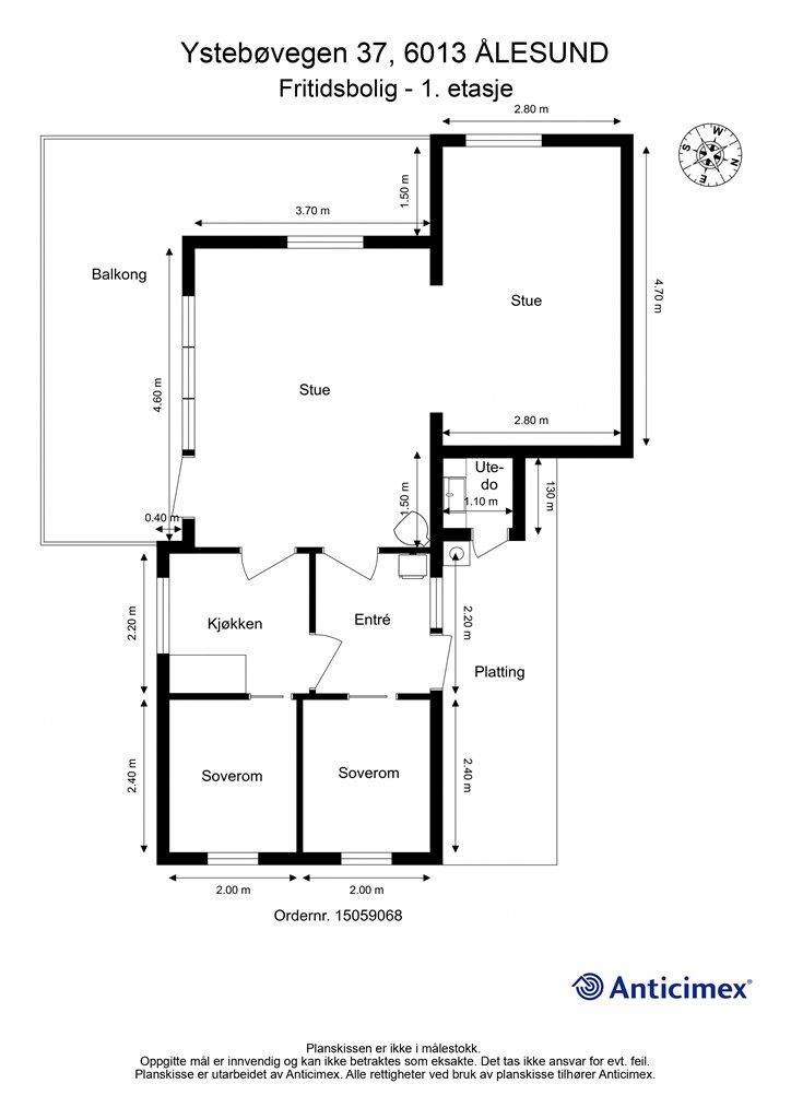 Målsatt plantegning