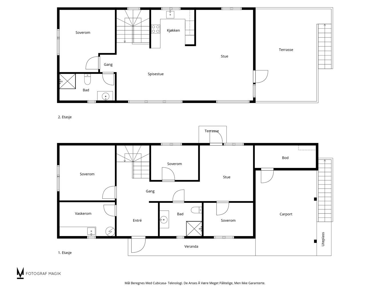 Plantegning 1.etasje og 2.etasje