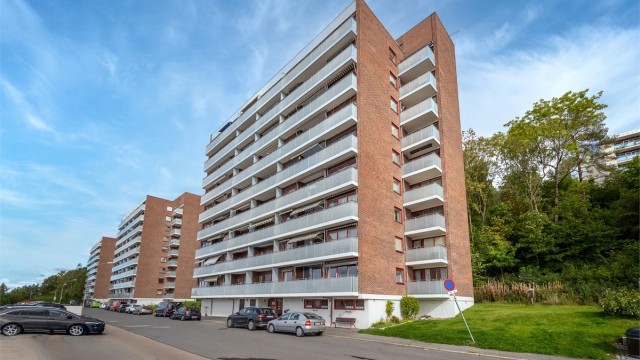 Stallerudåsen Borettslag består av teglsteinsblokker oppført i 1964.