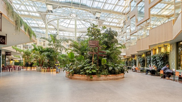 Teknobyen byr på et moderne og levende næringsmiljø med grønne fellesområder, møteplasser og caféer. Et attraktivt og urbant supplement til hverdagen – enten du studerer, jobber eller begge deler.