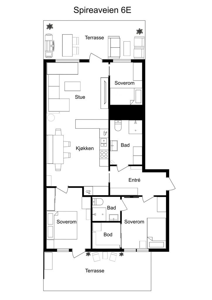 Møblert plantegning