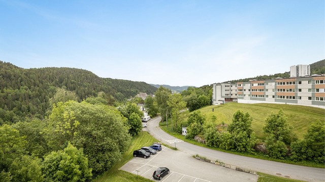 Utsikt fra balkongen.