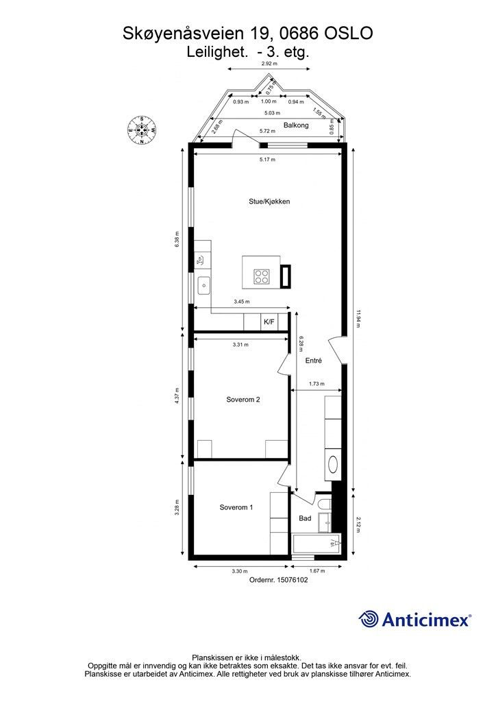 Plantegning - dagens løsning.
