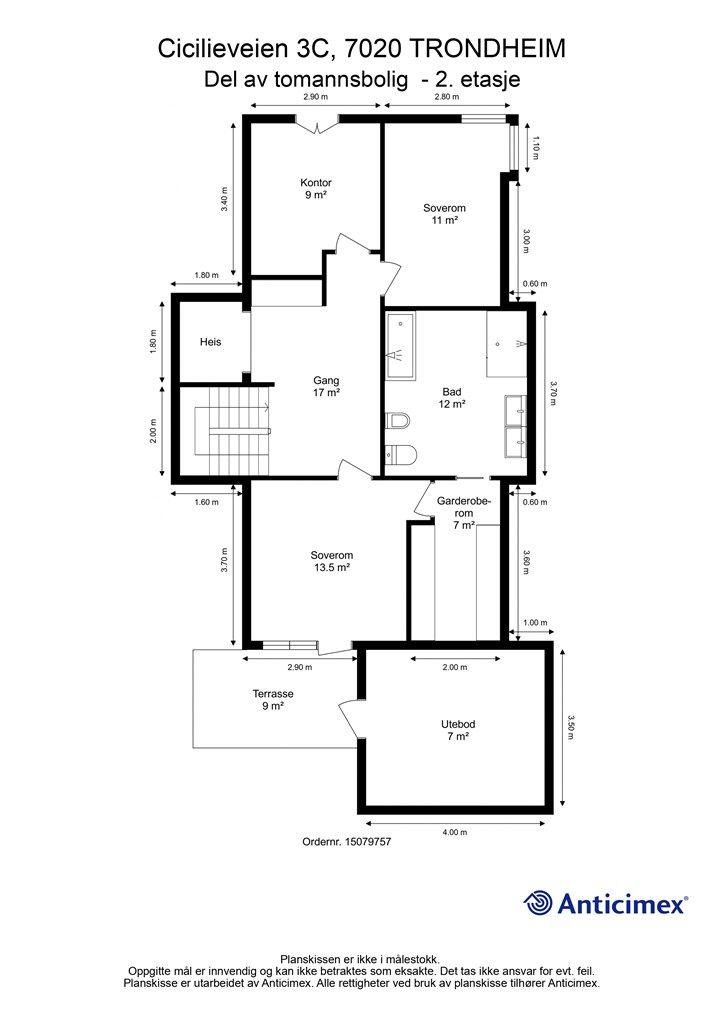 Planskisse 2. etasje.