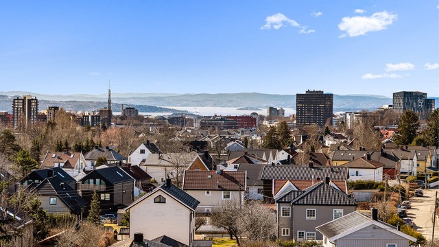 Fjordutsikt fra en av takterrassene.