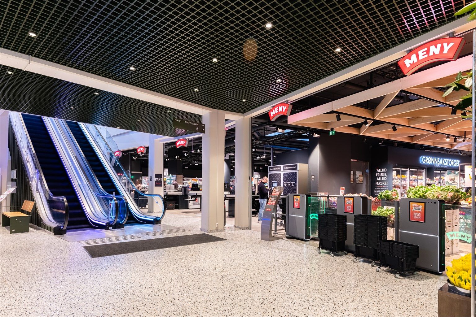 Dagligvarehandelen kan du blant annet gjøre på Meny.