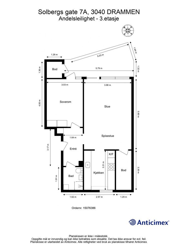 Plantegning - 3. etasje