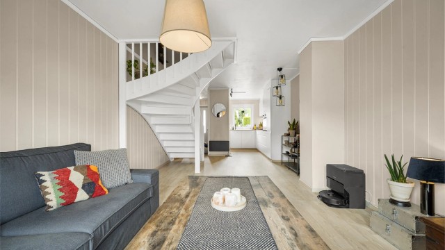 Dette er et praktisk rekkehus med en arealeffektiv og god planløsning.
Foto: Stine Prøitz Jørgensen