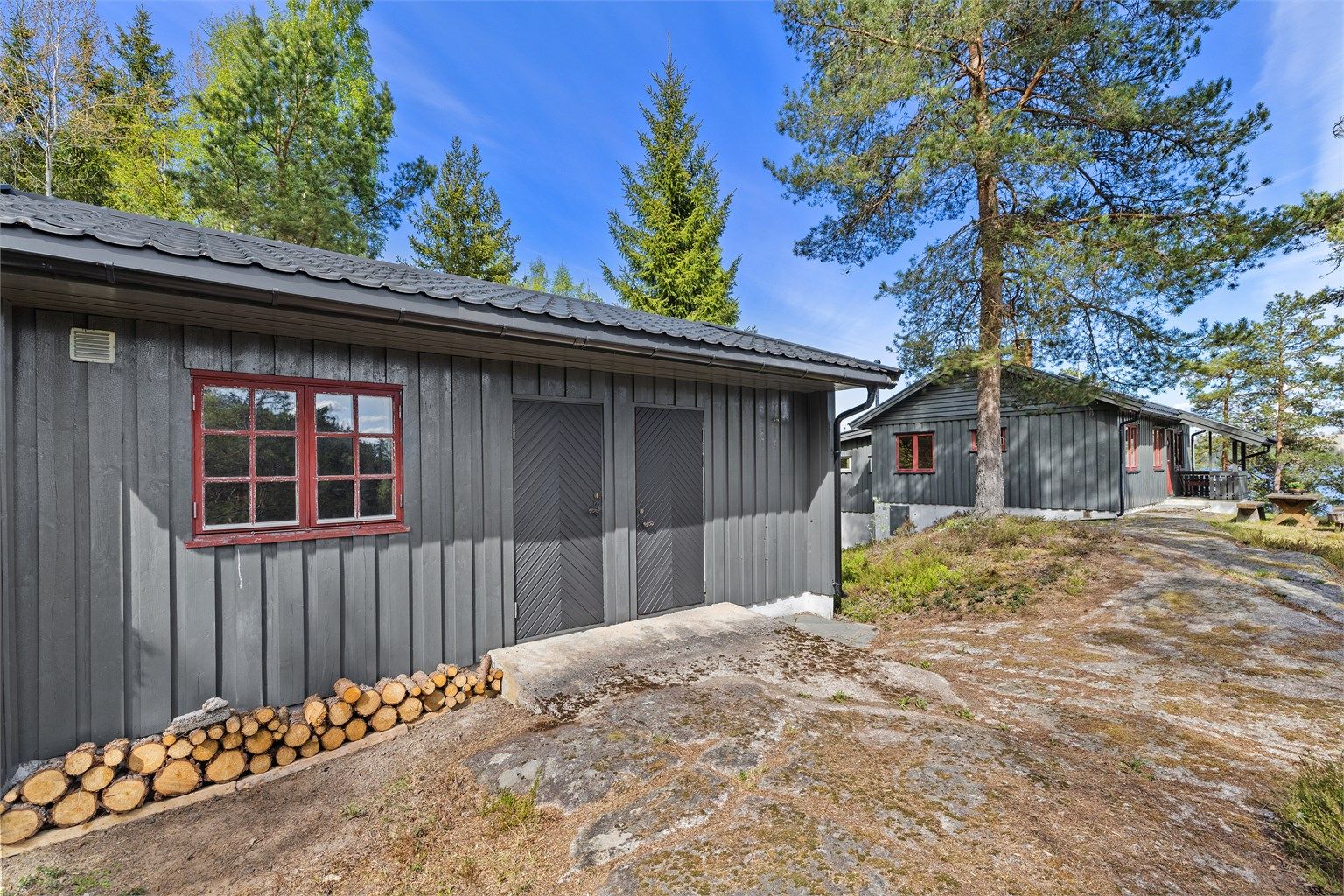 På eiendommen er det også oppført en fint anneks med god plass for utstyr og ekstra sengeplass Foto: Digit Media AS v/Sørebø