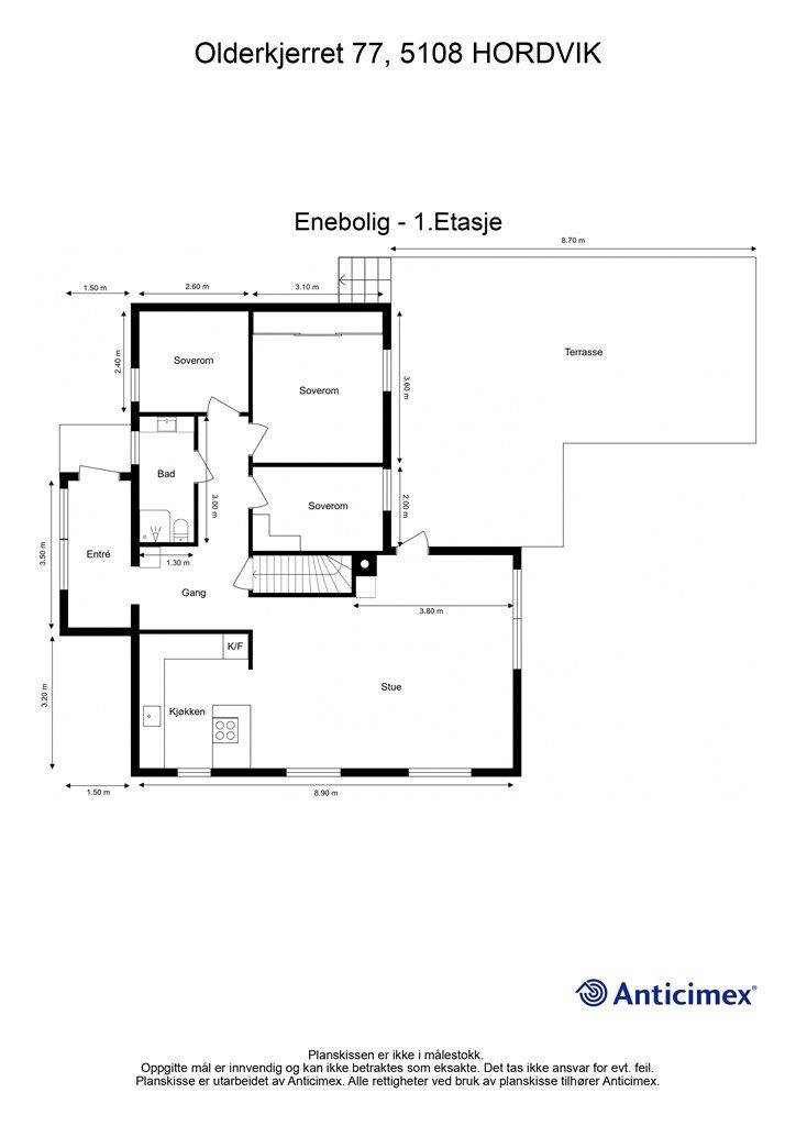 Plantegning 1. etasje.