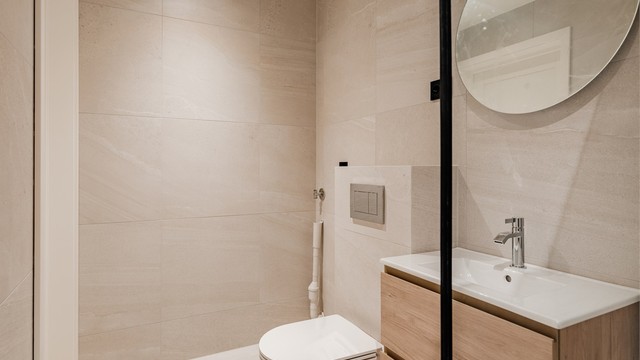 Det er også opplegg for vaskemaskin på badet