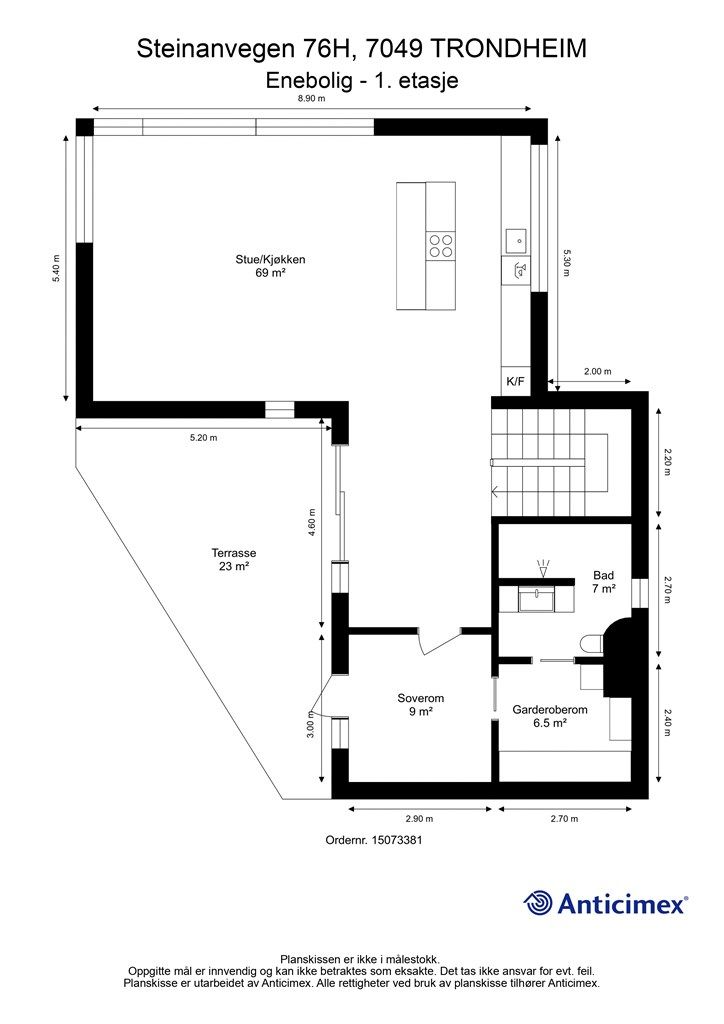 Plantegning 1. etasje.