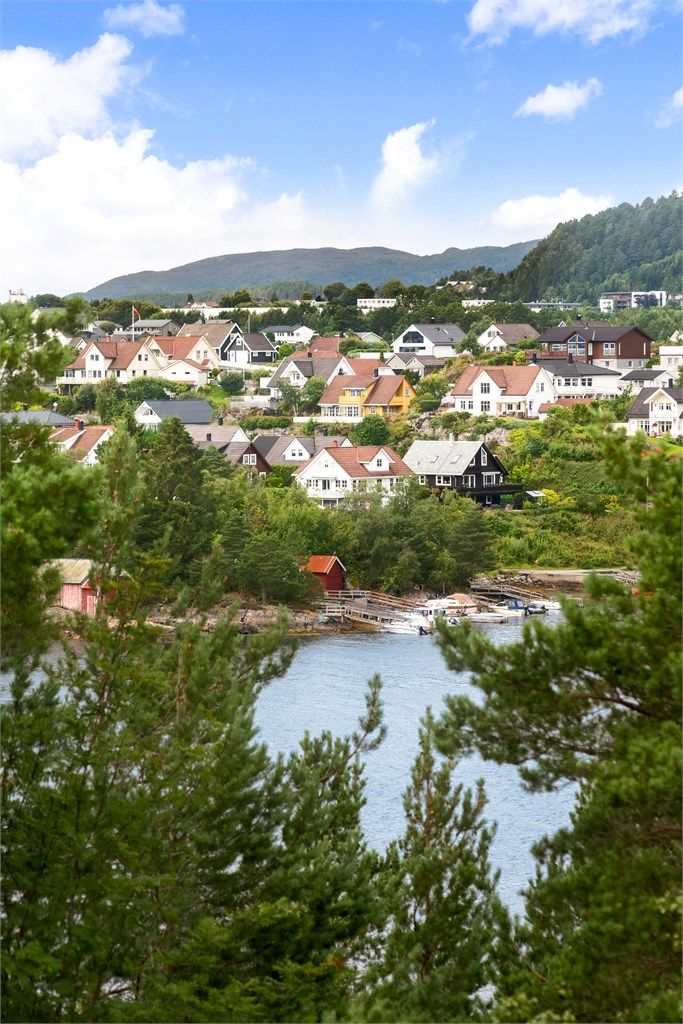 Flott utsikt fra balkongen mot nordvest