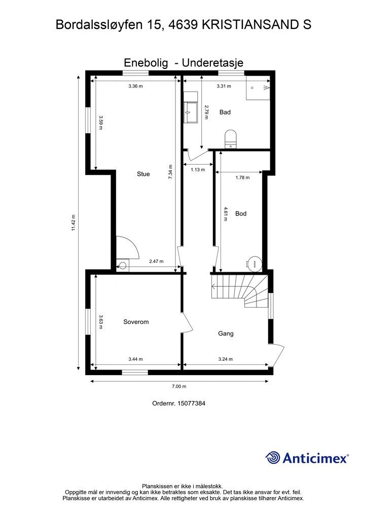 Plantegning u.etasje. 