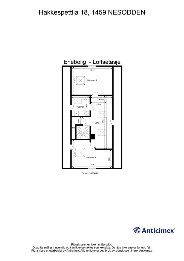 Plantegning loftetasje