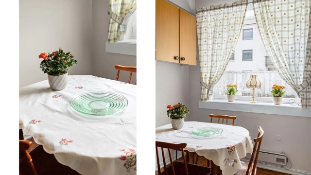 Her er det plass til en hyggelig spisekrok for hverdagsmåltidene.