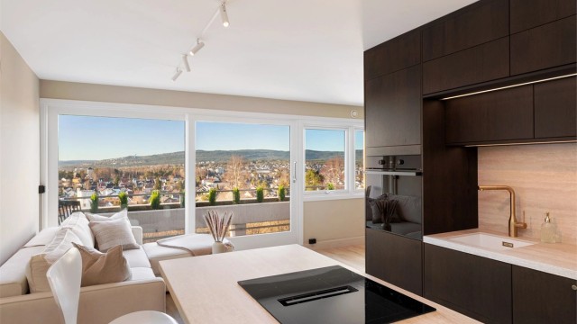 Velkommen til Grefsenkollveien 12 A, en lekker og nyoppusset 1(2)-roms med fantastisk utsikt! Foto: Hanne Bruland