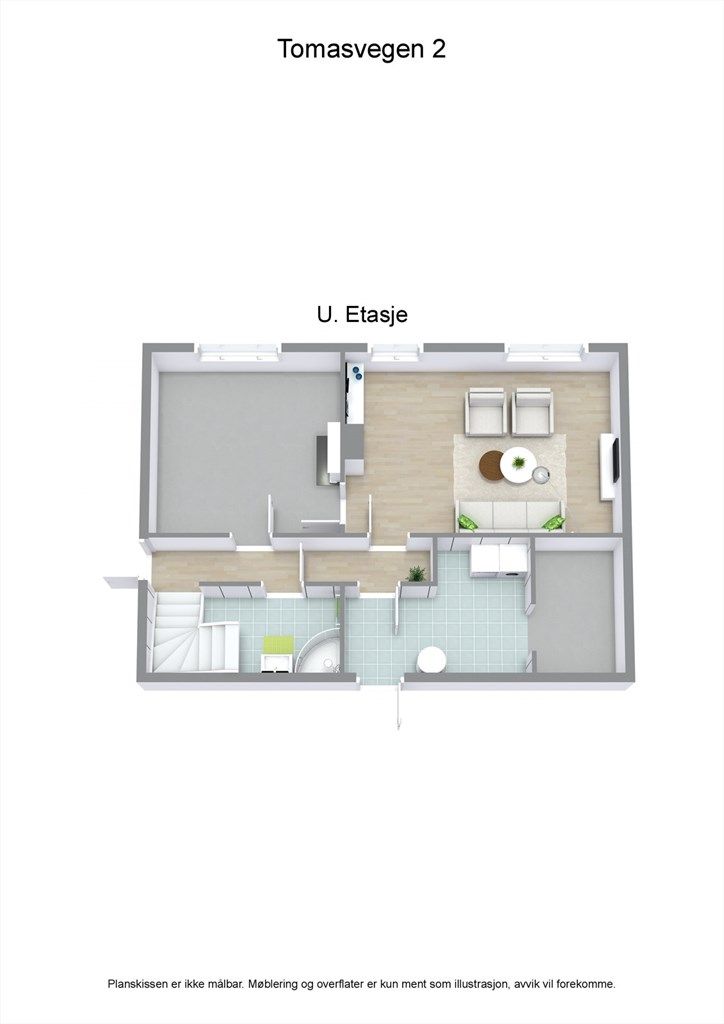 3D plantegning underetasje