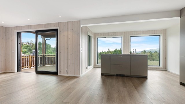 Stor og fin kjøkkenøy med utsikt og svært godt lysinnfall