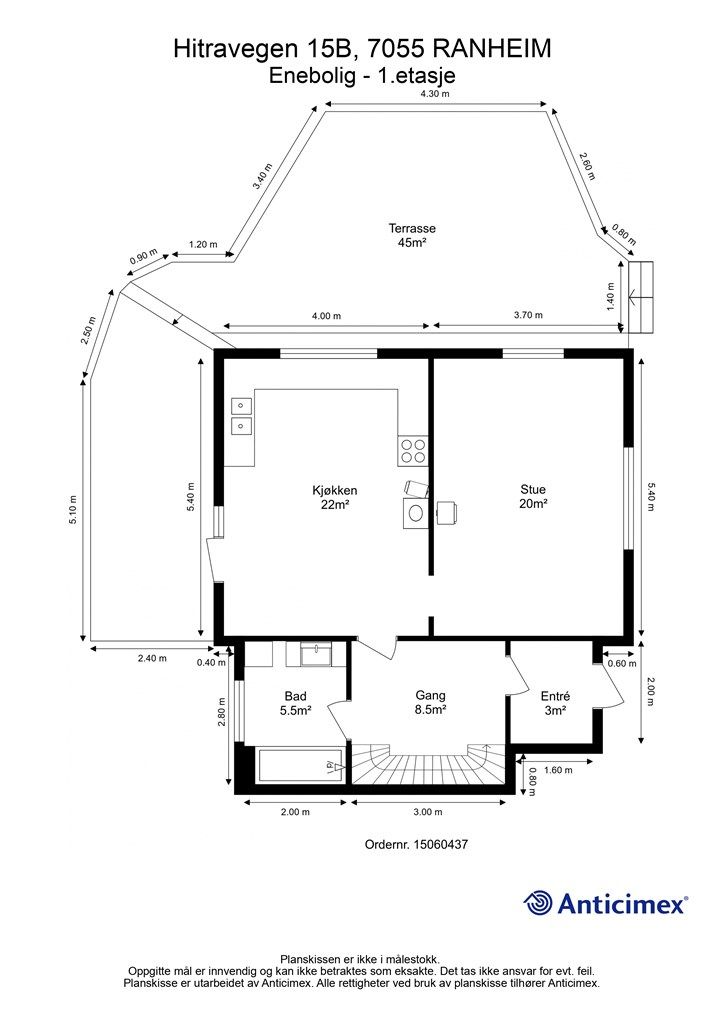 Planskisse 1. etasje. 