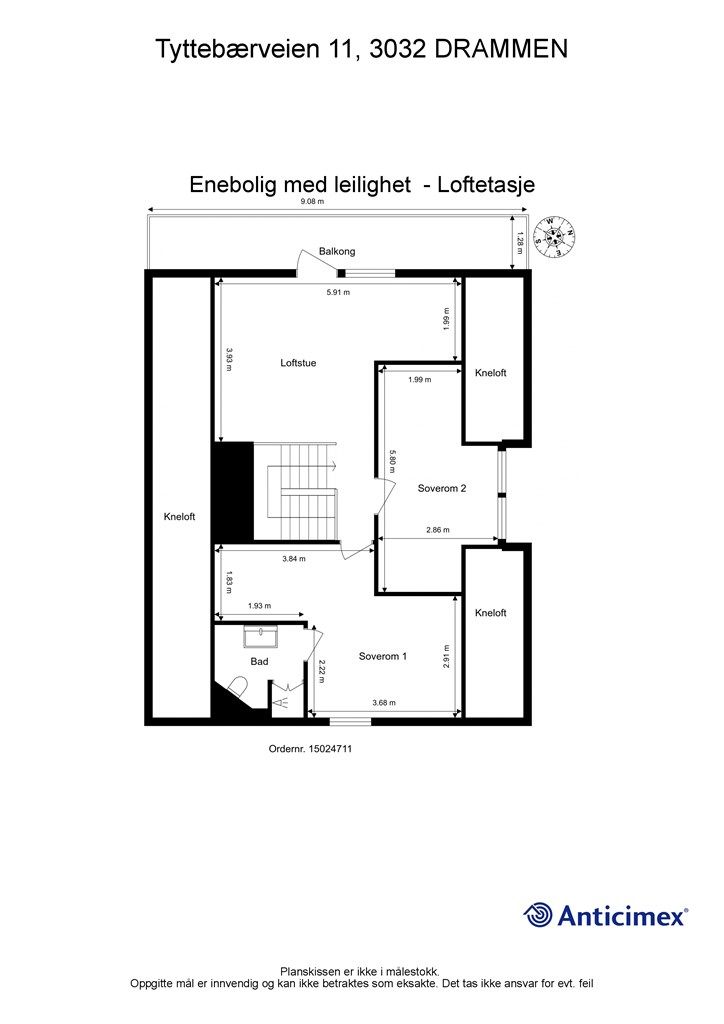 Plantegning loftetasje