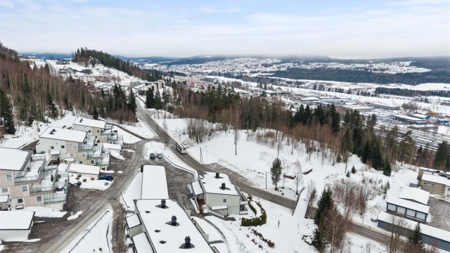 Det går buss fra veien med hyppige avganger til sentrum.