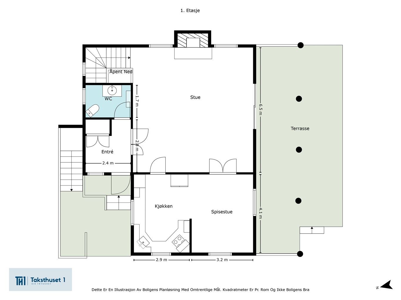 Plantegning 1. etasje.