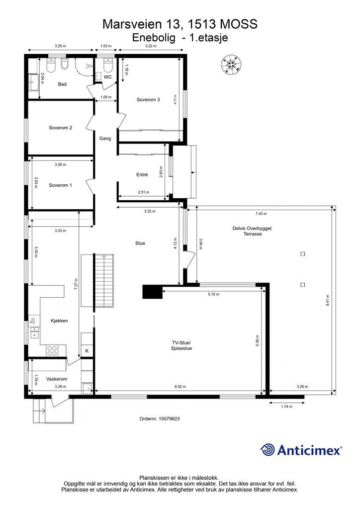 Veiledende skisse av første etasje.