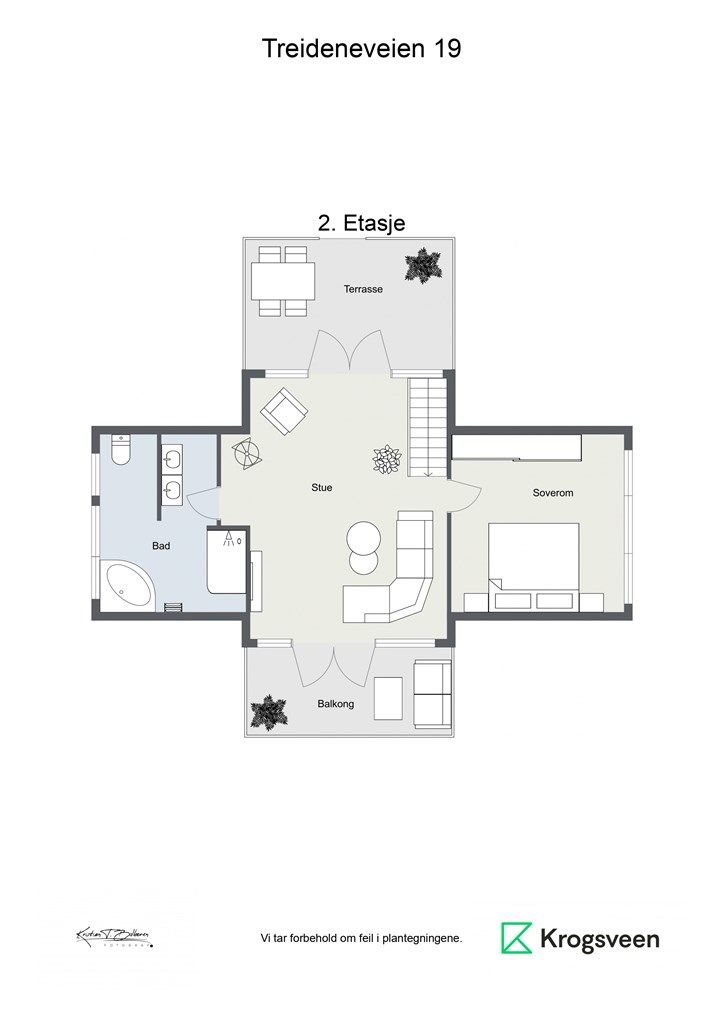 Treideneveien 19 - Plantegning 2.etg. 