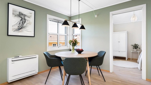 God plass til spisestue. Her kan du nyte en god middag sammen med familie eller venner!