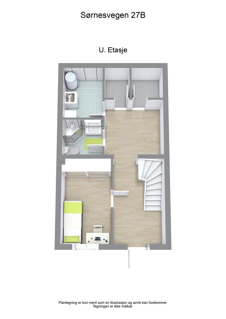 3D plantegning underetasjen